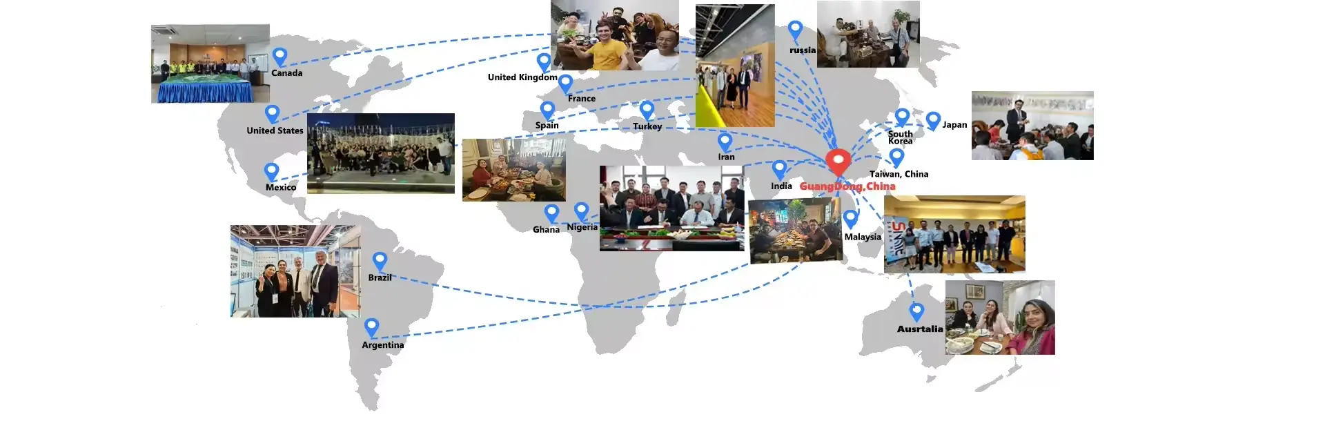 Global customers map