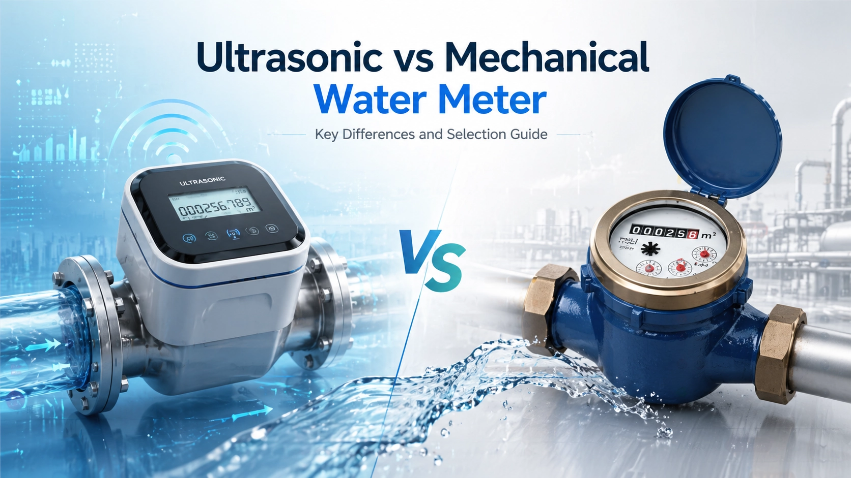 Ultrasonic water meter vs mechanical water meter comparison for smart water metering applications