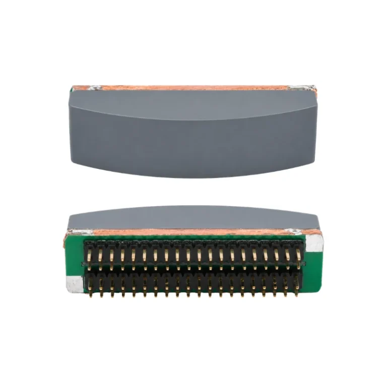BBMU-ABD convex ultrasound array probe showing acoustic face and connector array