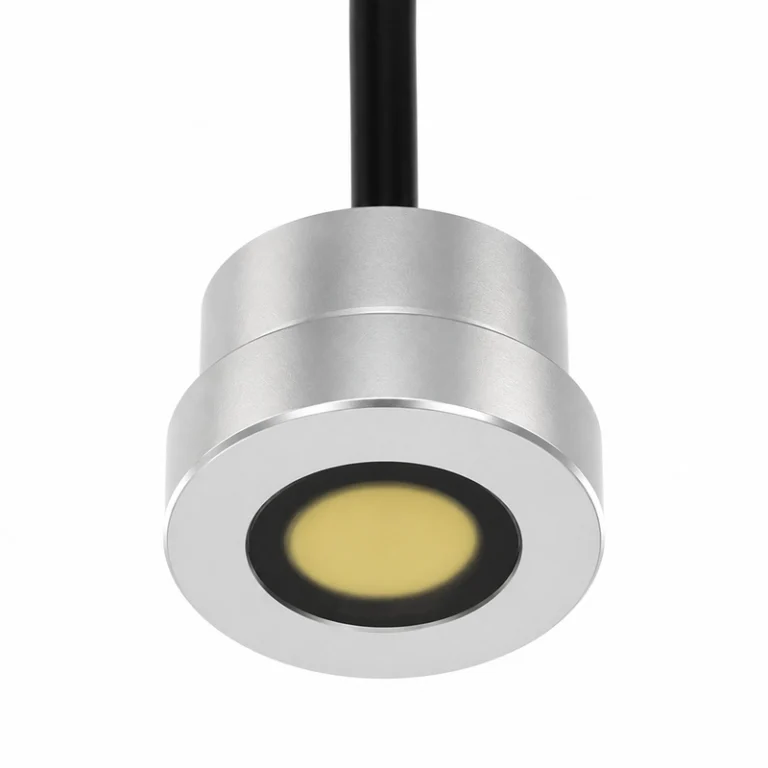 BBDM-2MR2M außenliegender Tankwandler mit rundem silberfarbenem Gehäuse, Koppelfläche und Kabel