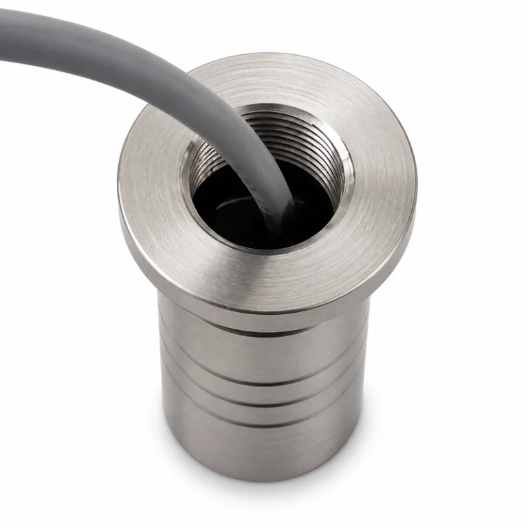 Transductor ultrasónico de caudal de gas BBFM-Q150K con cuerpo cilíndrico, brida superior, abertura roscada y cable