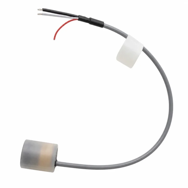 BBMU-PFT200K Lungenfunktionswandler mit kompaktem zylindrischem Messkopf, grauem Kabel und drei Anschlussadern