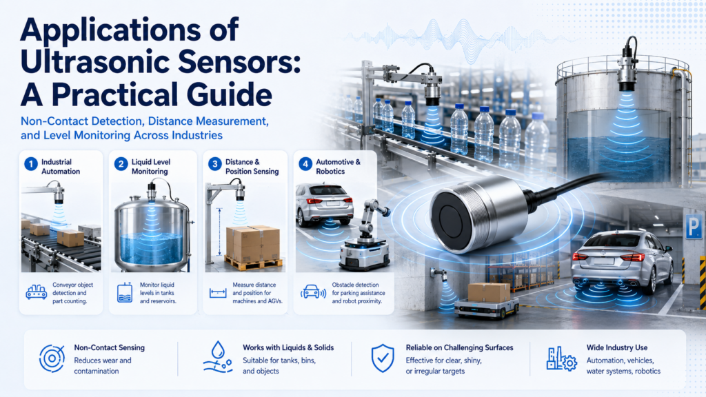 Industrial liquid level measurement as one of the applications of ultrasonic sensors