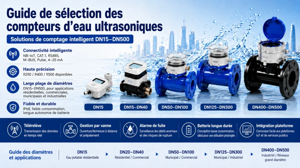 Guide de sélection des compteurs d'eau à ultrasons pour le comptage intelligent DN15 à DN500