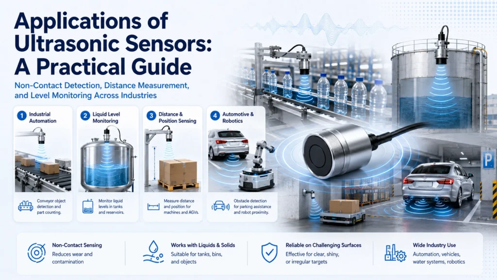 Industrial liquid level measurement as one of the applications of ultrasonic sensors